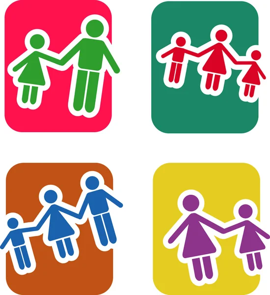 Icons on the theme of families and parents — Stock Vector