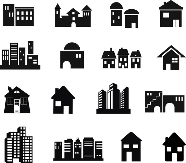 Iconos arquitectónicos y constructivos — Vector de stock