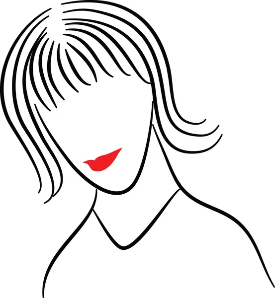 Líneas de silueta de la cara de la mujer — Archivo Imágenes Vectoriales