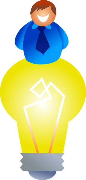 Man sitting on the bulb — Stock Vector