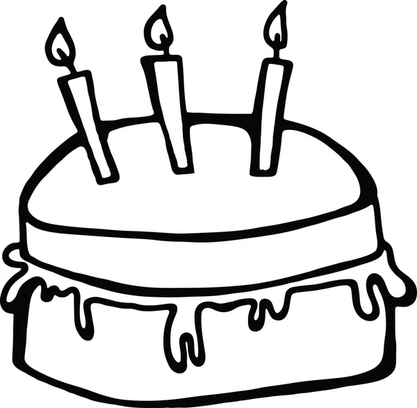 Bolo de aniversário com velas — Vetor de Stock