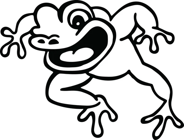 かわいい漫画のカエルの図面 — ストックベクタ