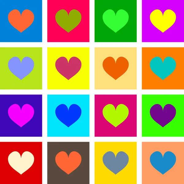 Artistic pop art style heart shapes — Stock Vector