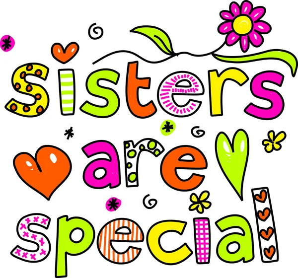 Sisters are special cartoon — Stock Vector