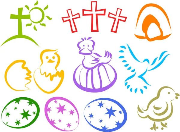 Iconos de Pascua — Archivo Imágenes Vectoriales