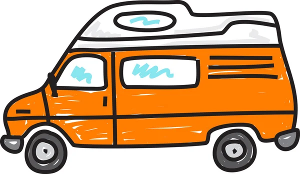 Camper engraçado dos desenhos animados van . — Vetor de Stock