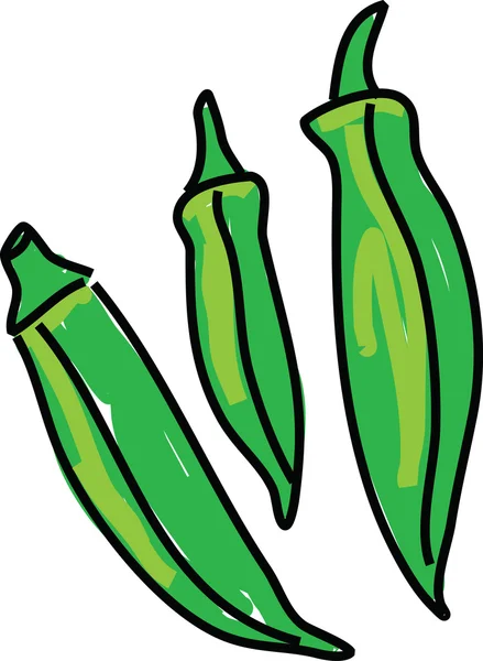 Okra dibujos animados vegetales — Vector de stock