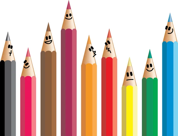 Group of Diverse Pencil People — Stock Vector