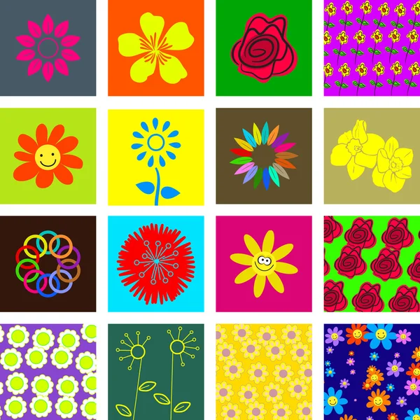 Une collection de fleurs pour le design . — Image vectorielle