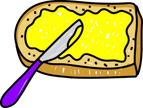 Tereyağlı ekmek dilimi — Stok Vektör