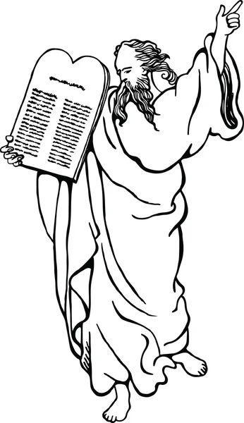 Moisés cargando los diez mandamientos tallados en piedra . — Archivo Imágenes Vectoriales
