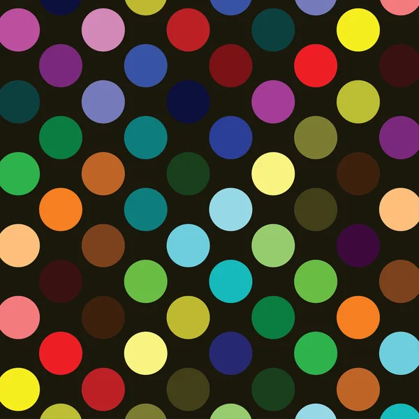 Retro Multi gekleurde Polka Dots — Stockvector