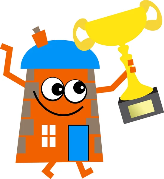 Trophy house cartoon — Stock Vector