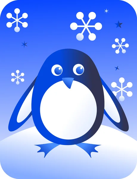 Retro penguin illustration — Stock Vector