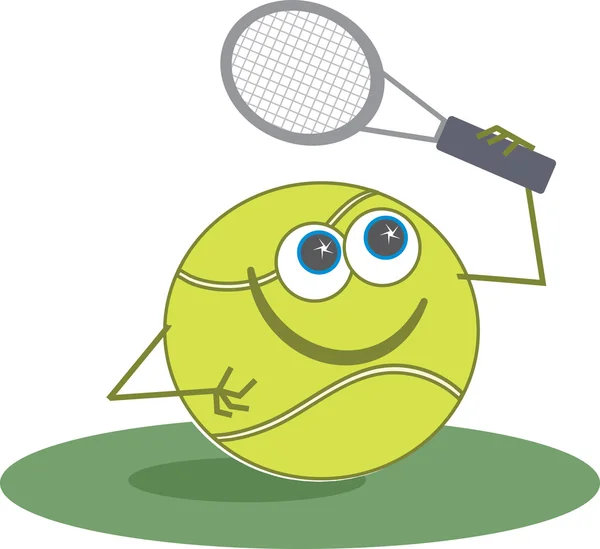 Jugador feliz tenis — Vector de stock