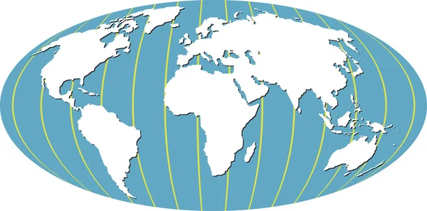 Dünya harita çizgi film — Stok Vektör