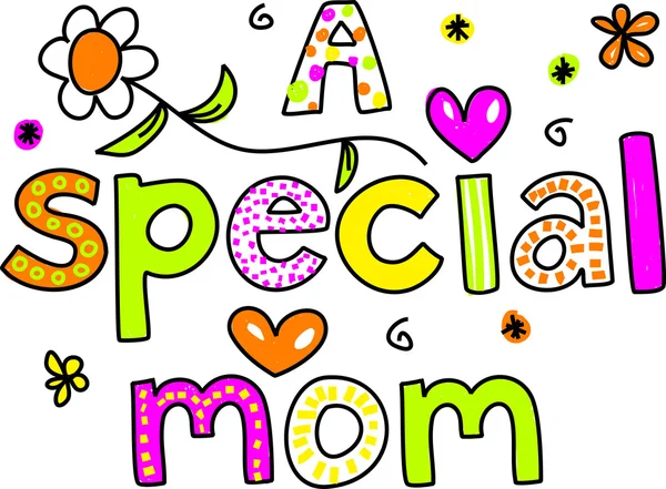 Cartoon text that reads - a special mom — Stock Vector