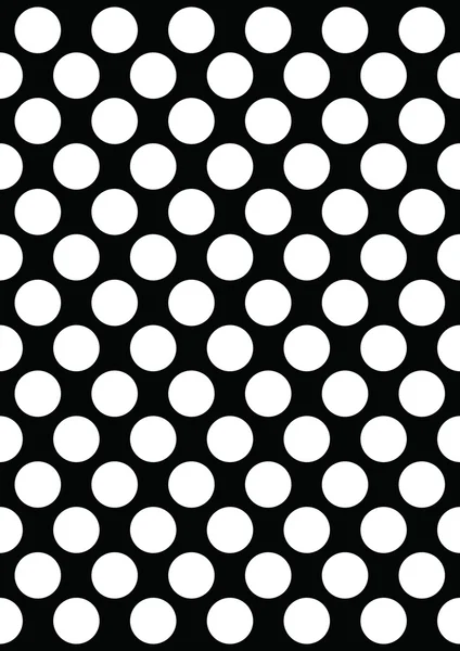 White Polka Dots on Black — Stock Vector