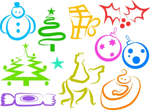 Christmas icons — Stock Vector