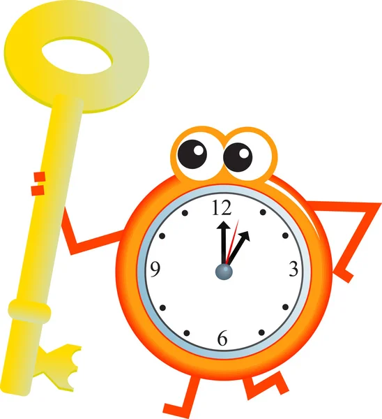 Key time clock — Stock Vector