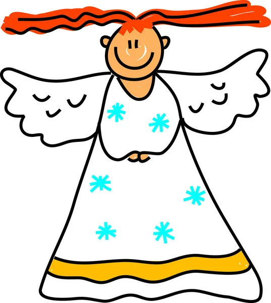 Angelic caută fetiță . — Vector de stoc