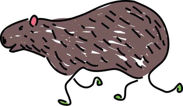 Whimsical drawing of a capybara — Stock Vector