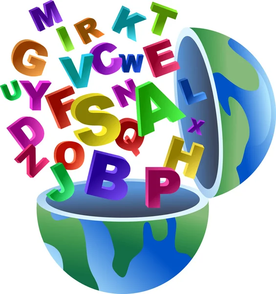 Globe de l'alphabet — Image vectorielle