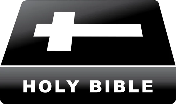 Santa Biblia con un símbolo de cruz — Vector de stock