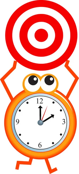 Clock with round target — Stock Vector