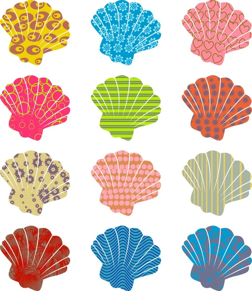 Pretty sea shell pattern. — Stock Vector