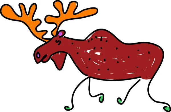 Funny cartoon moose — Stock Vector