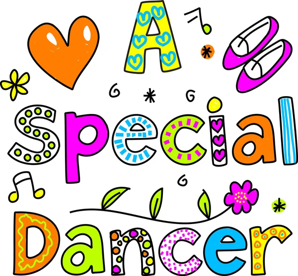 Inscription - a special dancer — Stock Vector