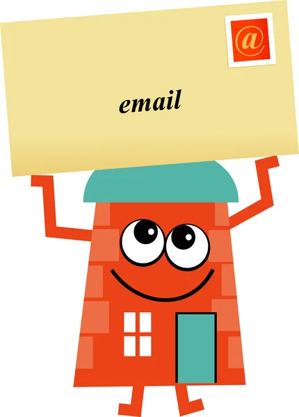 Email casa cartone animato — Vettoriale Stock