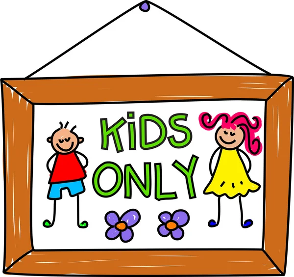 Kids only sign cartoon — Stock Vector