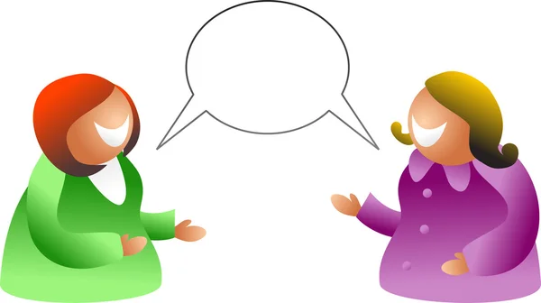 Women talking and sharing speech-bubble — Stock Vector