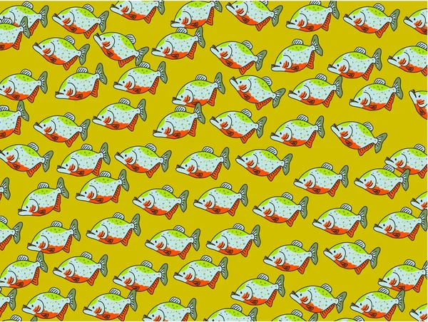 Cartoon piranha wallpaper — Stock Vector