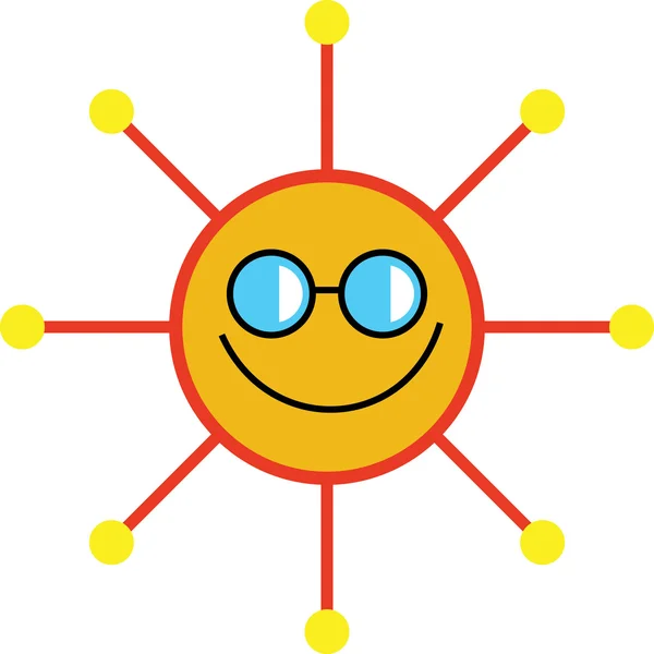 Sol feliz con gafas de sol — Archivo Imágenes Vectoriales