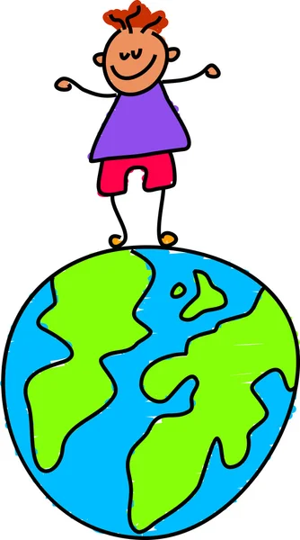 Global kids cartoon — Stockvector