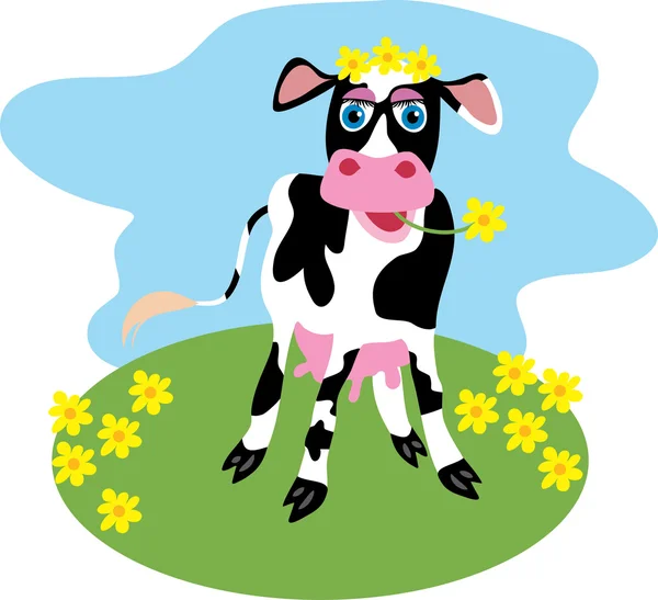 stock vector Illustration of a cartoon cow