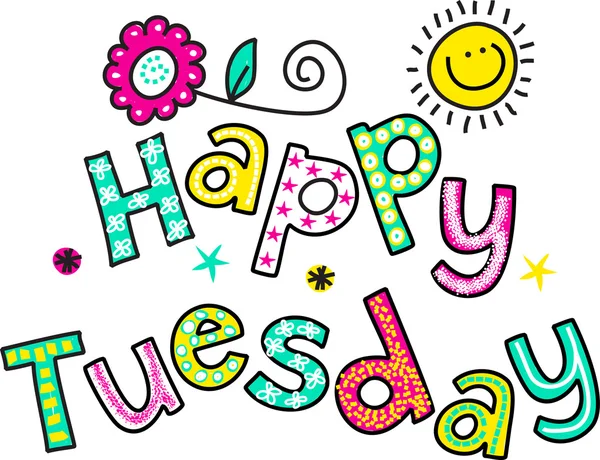 Text that reads HAPPY TUESDAY. — Stock Vector