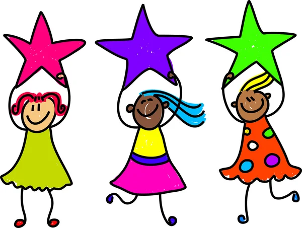 Enfants heureux avec étoile — Image vectorielle