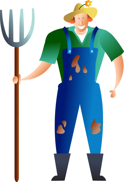 Cartoon young farmer — Stock Vector