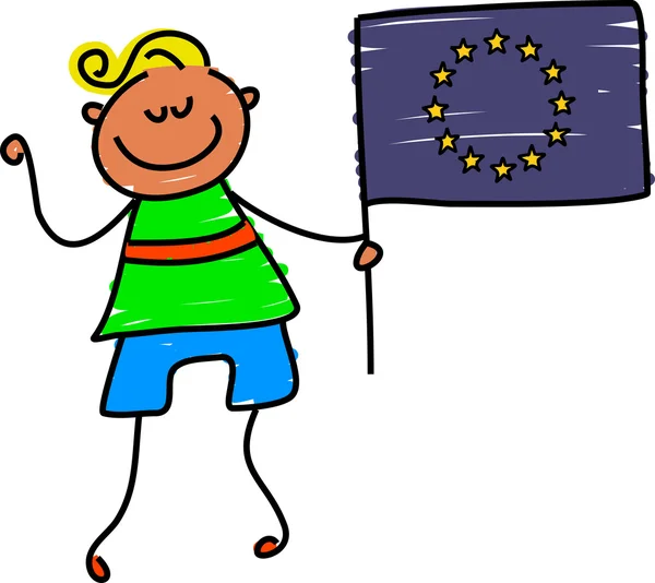 Europeiska kid cartoon — Stock vektor