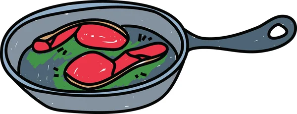 Ilustración de tocino frito — Vector de stock