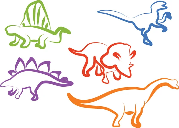 Iconos de Dino — Vector de stock