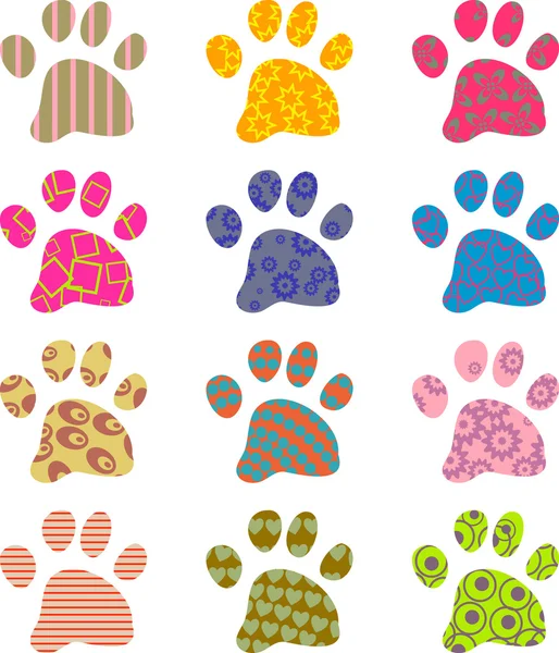 Wallpaper Pet Dog Paw - Stok Vektor