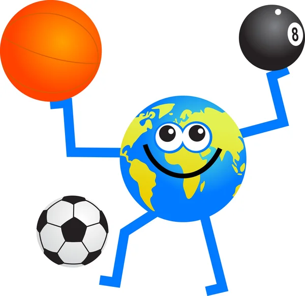 Sport-Globus-Cartoon — Stockvektor