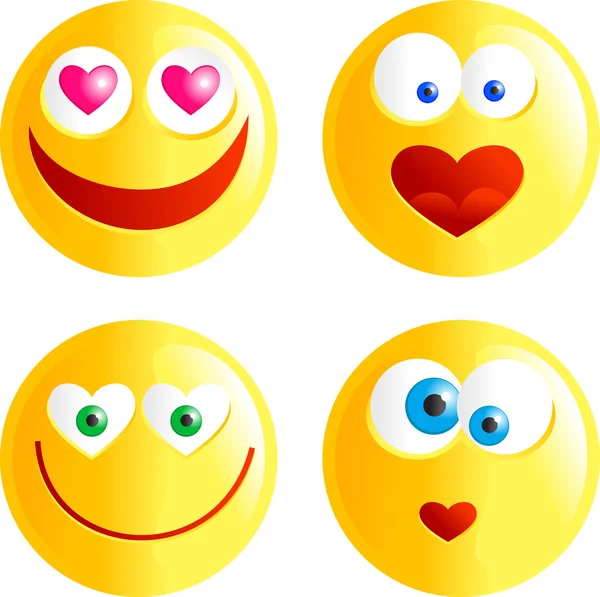 Liefde smilies illustratie — Stockvector