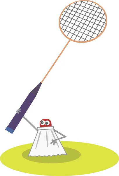 Doodle badminton racquet and balls — Stock Vector