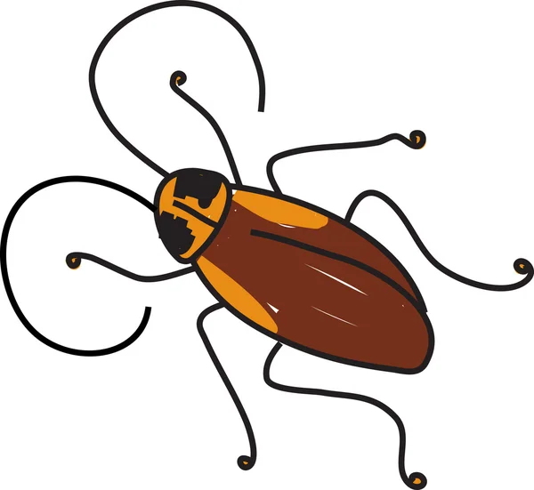 Hamam böceği kaprisli çizimi — Stok Vektör